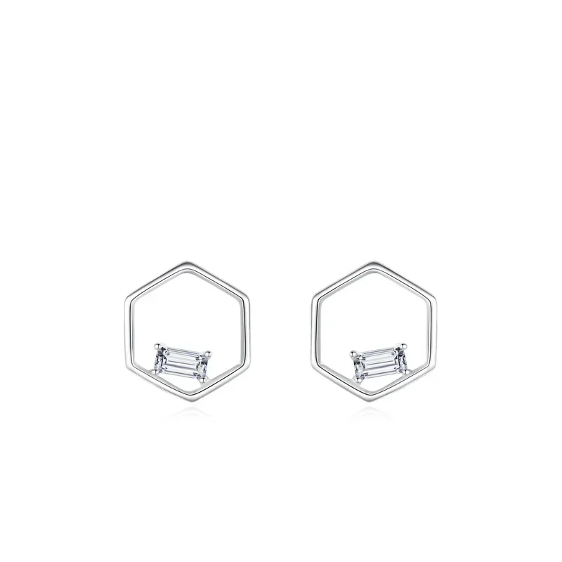 

STE16 Silver Needle Luxury Triangle Design Big Crystal Earrings For Women Female Korean Party Jewelry