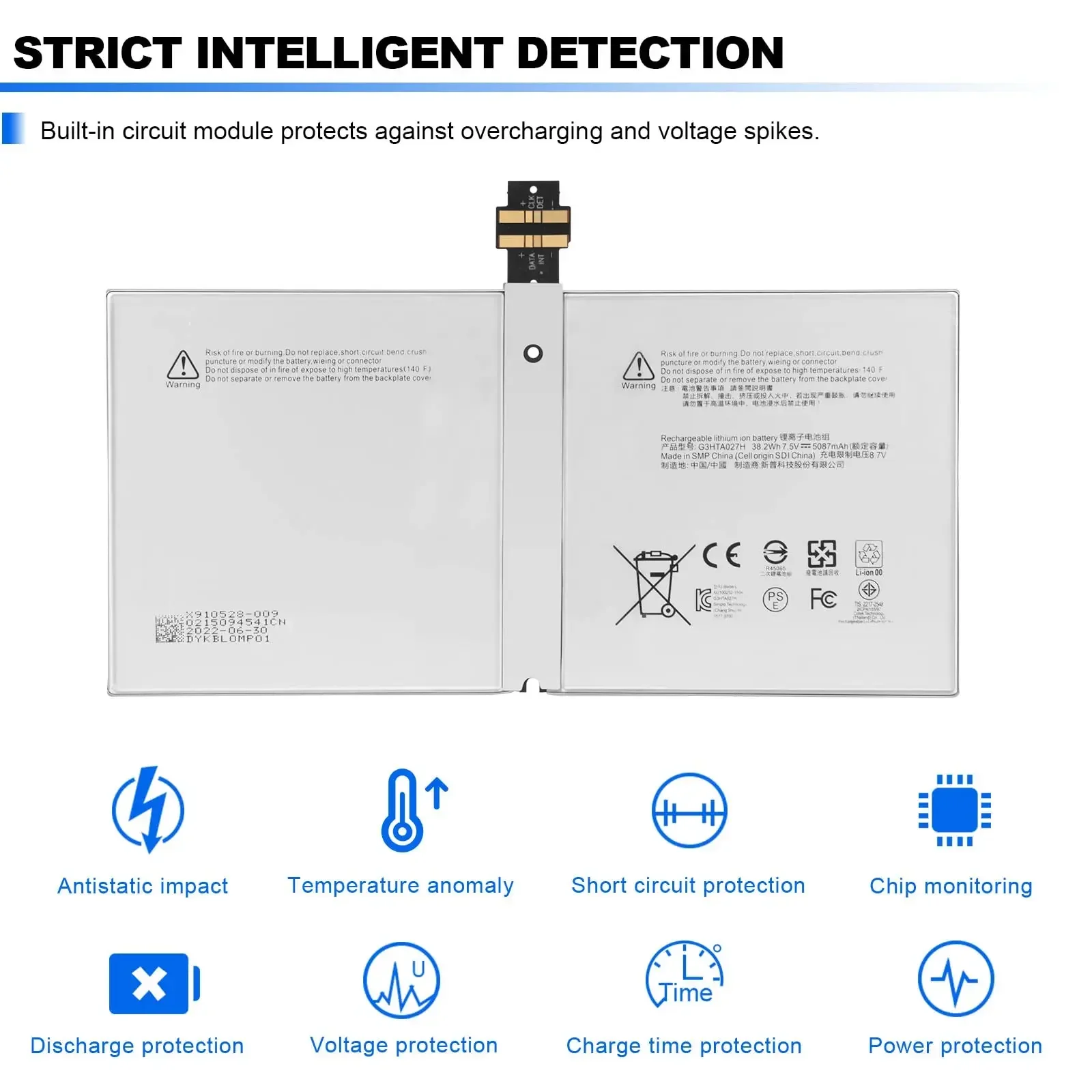 Imagem -06 - Substituição da Bateria do Portátil G3hta027h para Microsoft Surface Pro 1724 12.3 Polegada Tablet Dynro1 G3hta026h G3hta027h G3hta27h G3hta27h