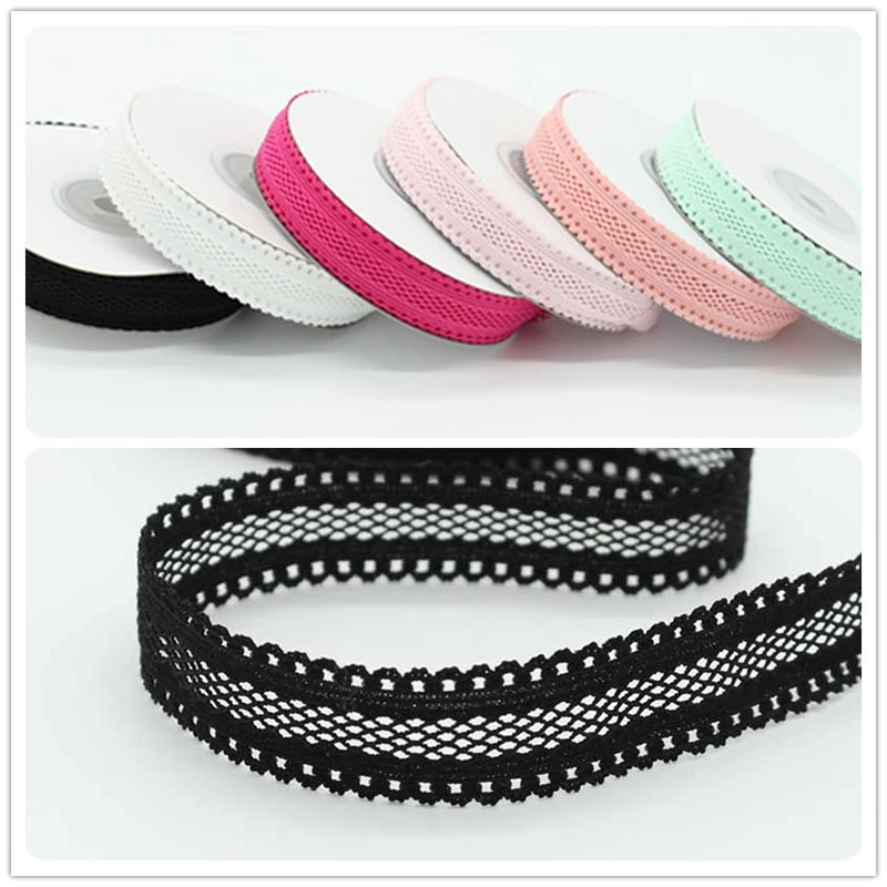 50 Yards 18mm Width Hollow Lace Elastic Band Headband Underwear Bra DIY Sewing Garment Accessories Handmade Craft