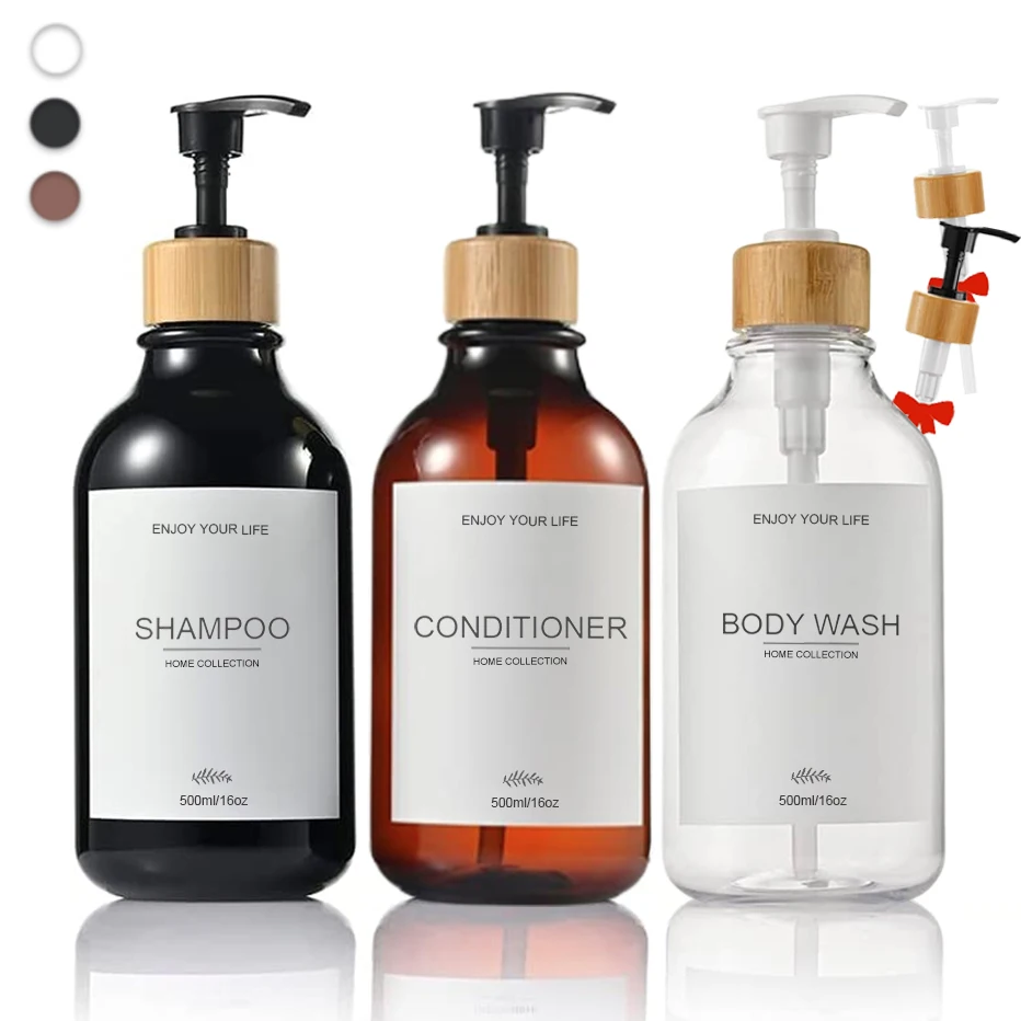 

Bathroom Dispensers Refillable Shampoo Shower Gel Bottle Soap Dispenser Press Type Empty Bottle Travel Bottles Waterproof Labels