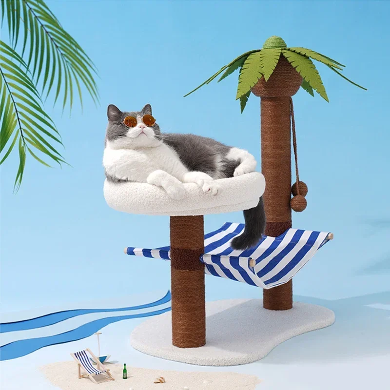 Coconut Island Cat Tree Sisal Rope Multi-Level Cat Climbing Frame Scratch Superior quality Durable Toy Cats Toys Pet Supplies