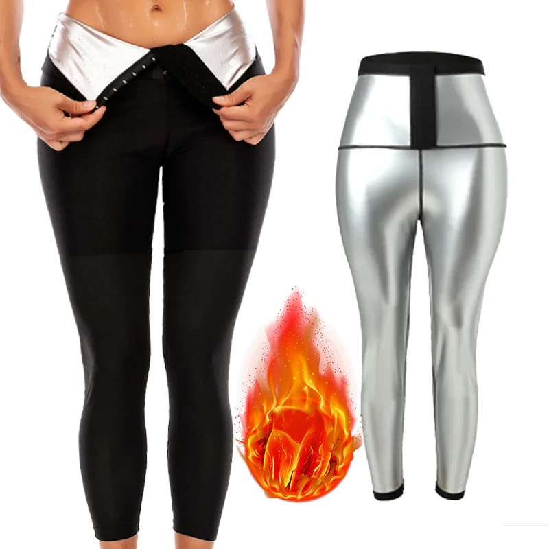 Women's Tummy Trimmer Hot Sweat Thermal Pants Sauna Suits High Waist Leggings Fitness Compression Slimming Workout Long Pants