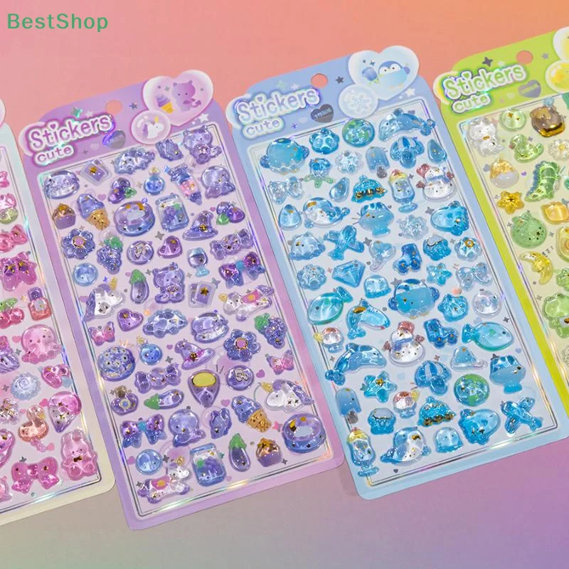 �y�Z�[�����z�� �� �� 3D �����[�t���̃N���X�^���X�e�b�J�[���킢����������f�J�[�� DIY �X�N���b�v�u�b�N�W���[�i���d�b�P�[�X���L����