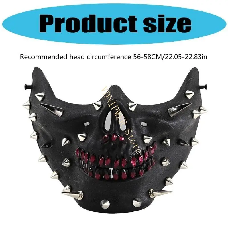 Mascarade rivet masque à demi-visage masque pour hommes adultes femmes mascarades Halloween D08E