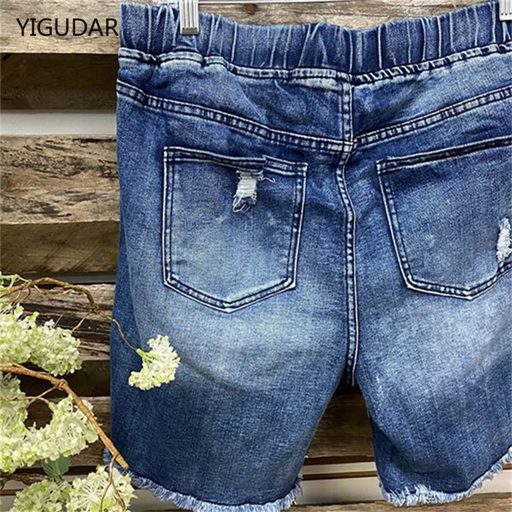 

New Sexy Fashion Women Ladies Denim Skinny Shorts High Waist Stretch Bodycon Jeans Slim Shorts Knee Length Stretch Short Jeans