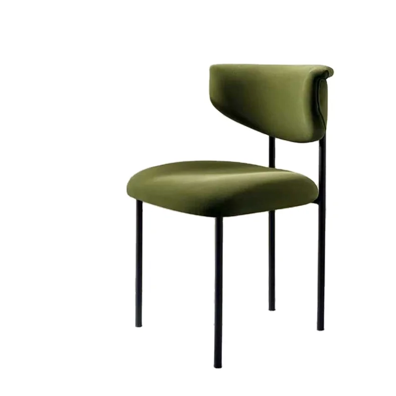 

Nordic Modern Minimalist Designer Dining Chair For Small Apartment Home Living Room With Revolving Backrest Makeup Chair Stool