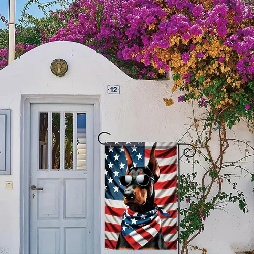 Patriotic Doberman Garden Flag Dog 4Th of July American Flag Outdoor Summer Yard 7445040262255 AAV hhz