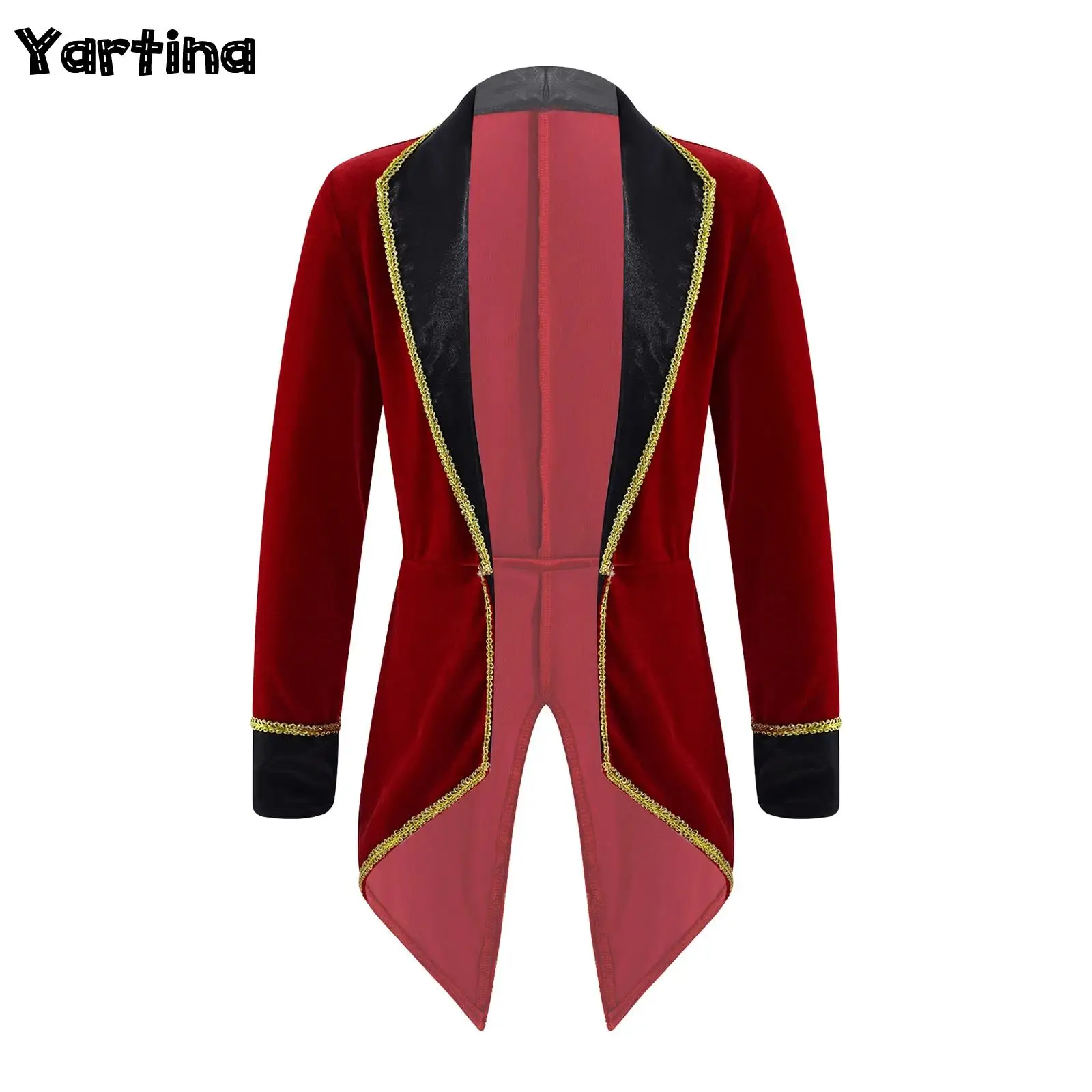 Kids Girls Showman Circus Ringmaster Cosplay Costume Lapel Collar Long Sleeves Tuxedo Coat Boys Showman Role Play Jacket Tops