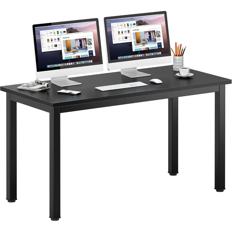 New DlandHome 63 Inches X-Large Computer Desk, Composite Wood Board, Decent and Steady Home Office Desk/Workstation/Table