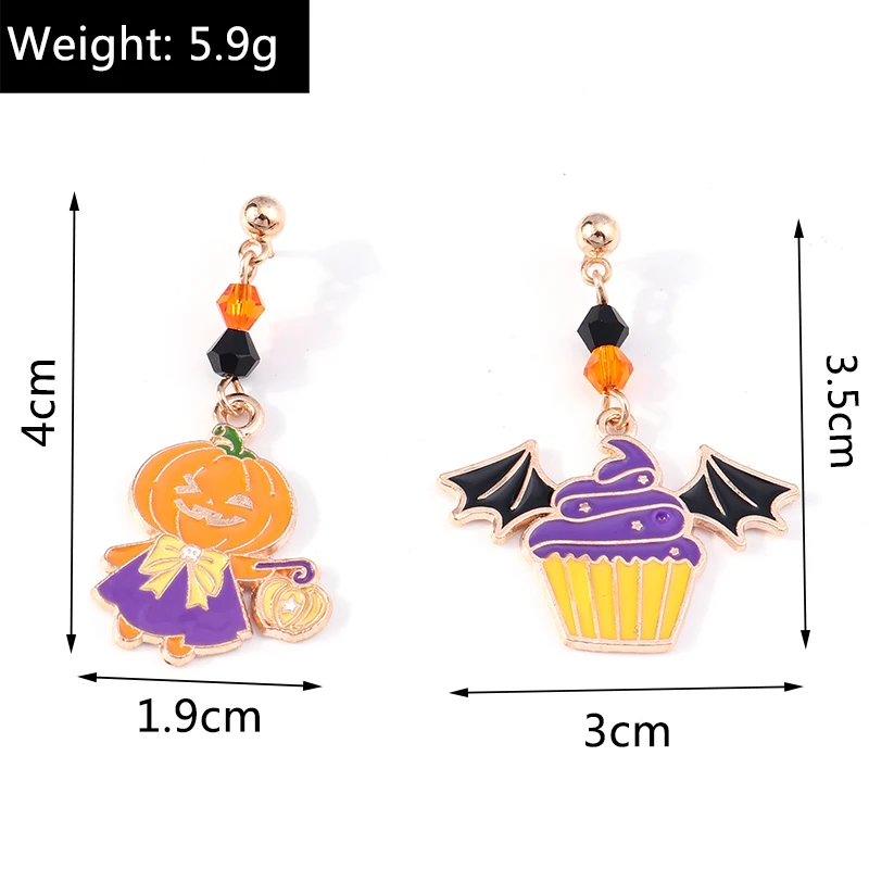 Aihua Fashion Halloween-Ohrringe, Emaille-Geister-, Skelett-, Kürbis-, Fledermaus- und Spinnen-Ohrringe für Damen, Halloween-Nacht-Party-Schmuck, Geschenke – Detail 10
