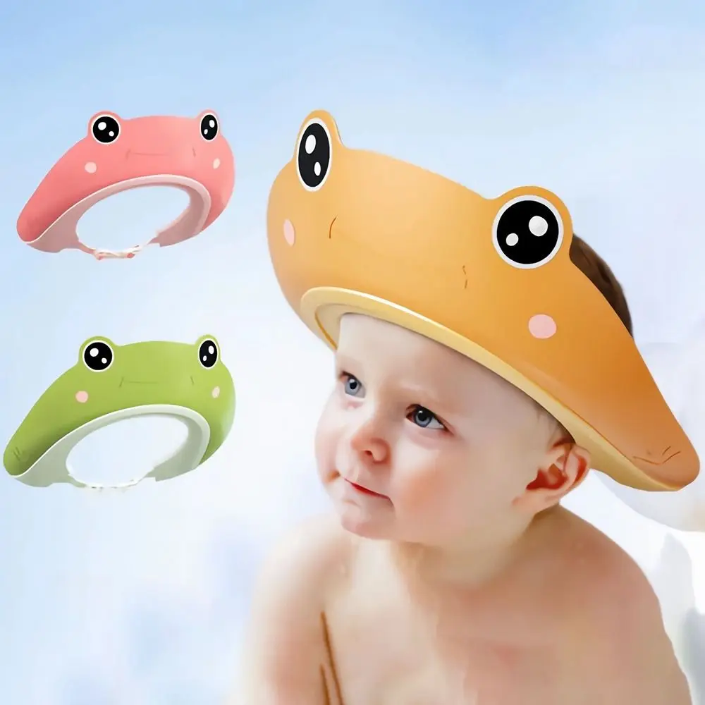 

Ear Protection Baby Shower Cap New Bathing Shampoo Artifact Bath Head Cover Hair Shield Adjustable Hair Wash Hat Kids