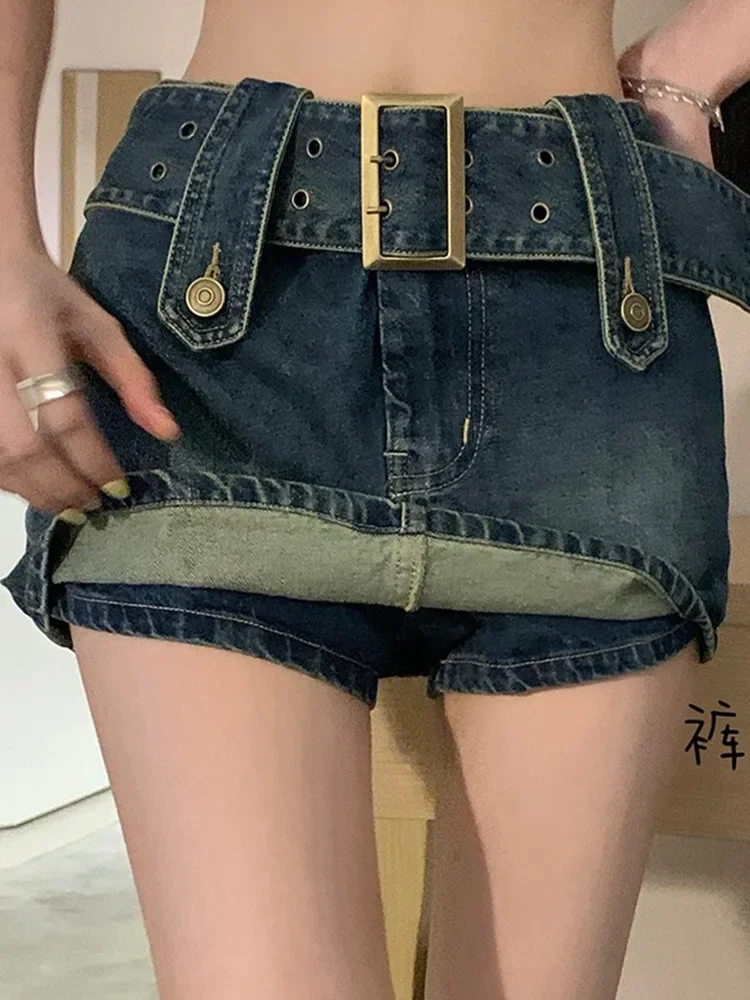 

Sexy Spice Girl Retro Denim Half Body Skirt. Hong Kong Style Ladies New Summer Leisure High Waist Bag Hip Half Body Denim Skirt