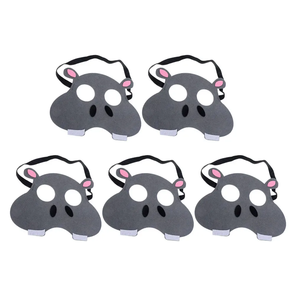 

5Pcs Animal Mask Cartoon Cute Non-Woven Fabric Kids Party Cosplay Masks Halloween Animal Theme Decoration Party Mask