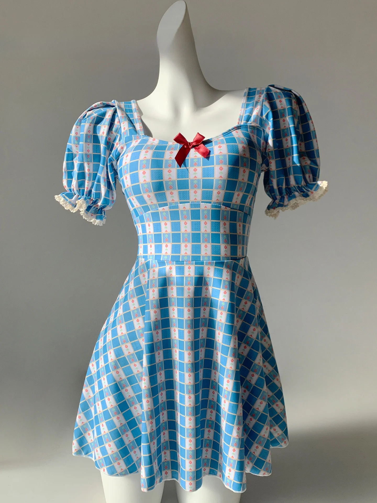 

Ретро-купальник для девочек с юбкой-трапецией, термостойкий, с новым ярким узором, стройнящий, скрывающий недостатки фигуры