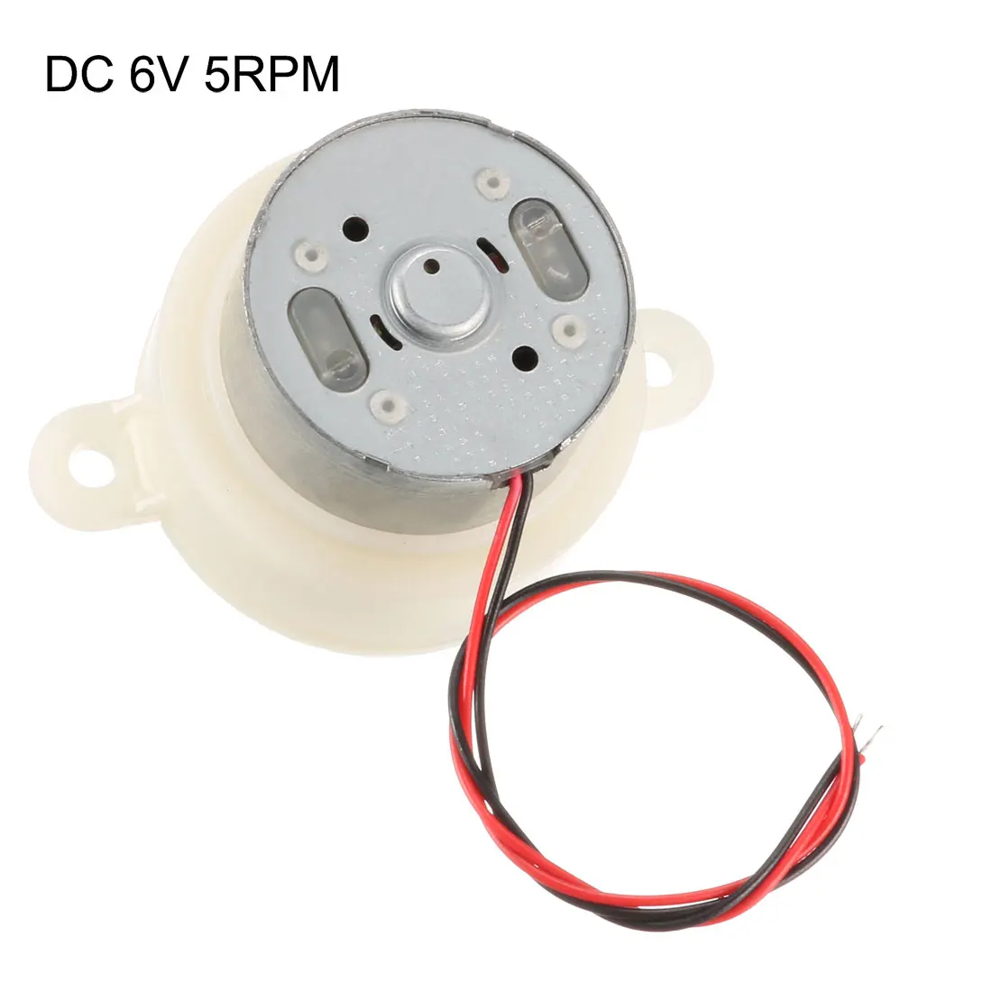 DC 6V 5RPM High Torque Rotary Speed Cylinder Shape Deceleration Reducing Motor, 2-Wire Connecting