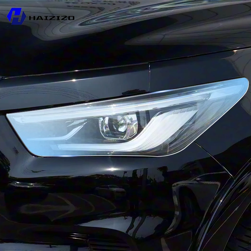 

For INFINITI QX80 2017-2024 Smoke Black TPU Headlight Protection Film Anti-Scratch & UV Resistant Easy Install Vinyl Wrap Kit