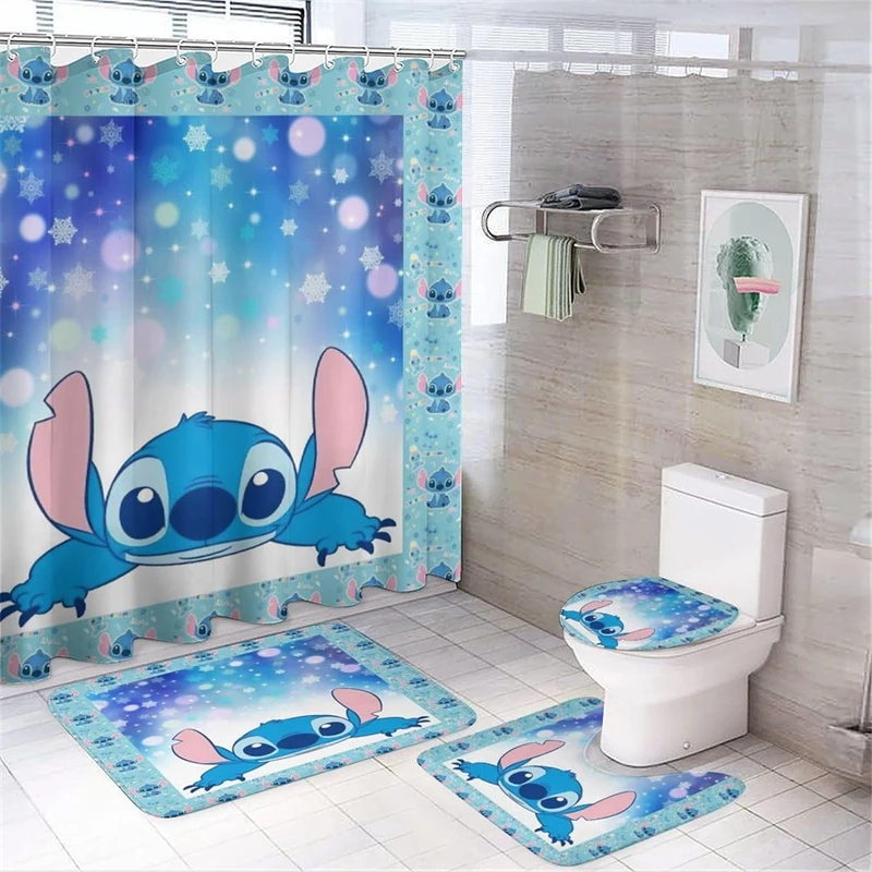 Shower Curtain Stitch Carpet Toilet Mat Waterproof Splash Protection Floor Curtain Bathroom Accessories Multi Sizes