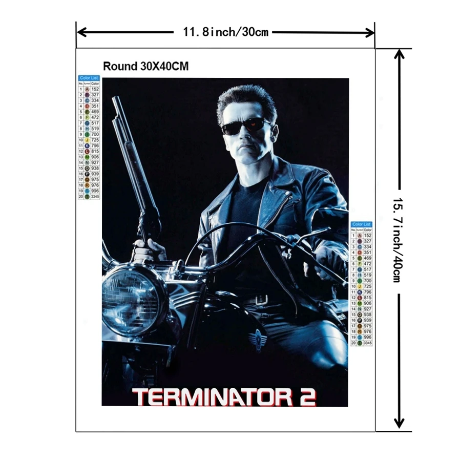 Amerykański film science fiction Terminator diamentowy haft malarstwo Arnold Schwarzenegger zdjęcie ścieg krzyżykowy rękodzieło wystrój domu