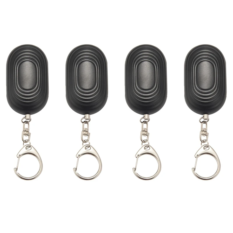 

Retail 4X Personal Protection Alarm Keychain - 130 DB Loud Sonic Siren Device With Flashlight To Increase Safety(Black)