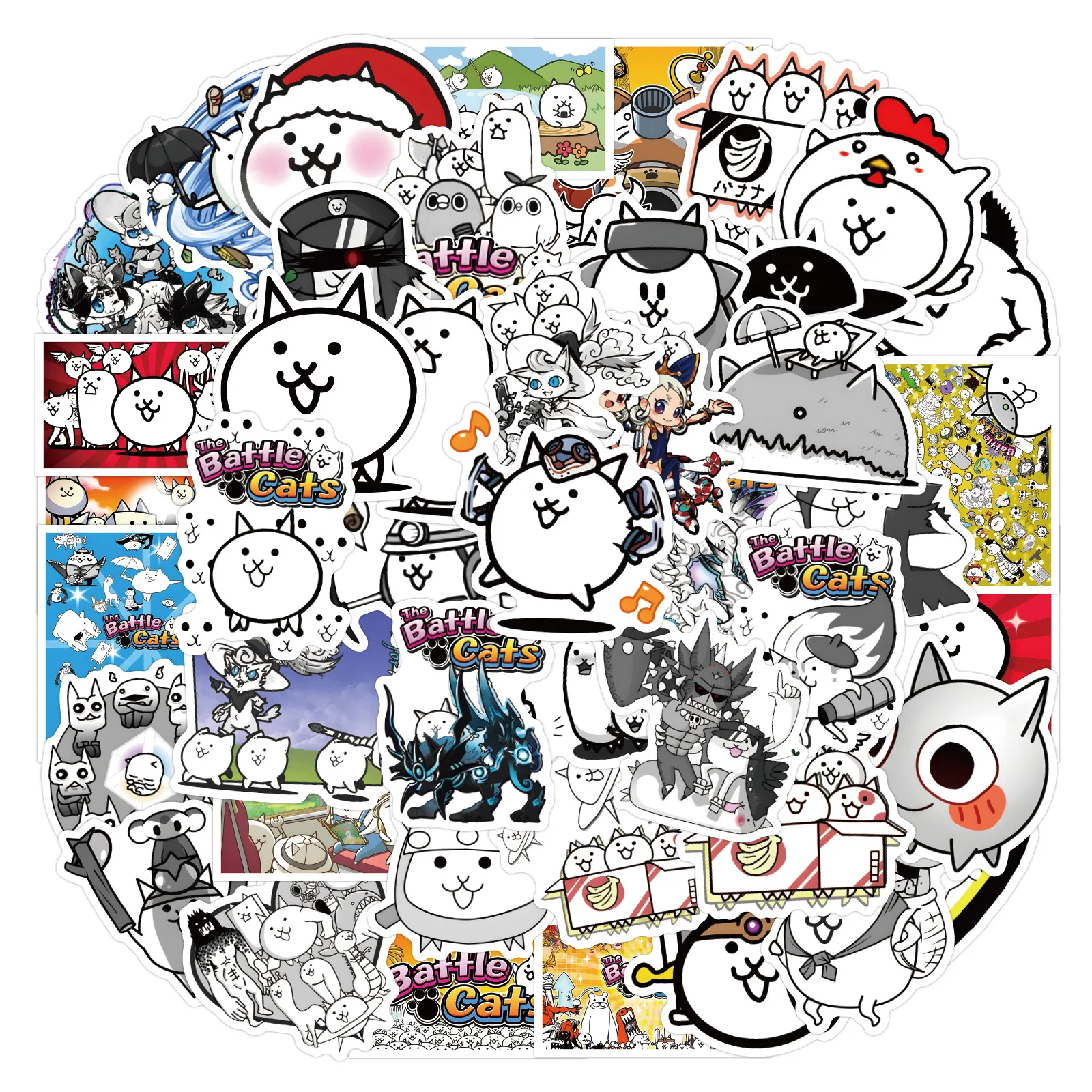 

10/50PCS The Battle Cats Stickers Funny Cartoon Game Cat Graffiti Fridge Laptop Phone Guitar Car Bike Skateboard Decals Kids Toy
