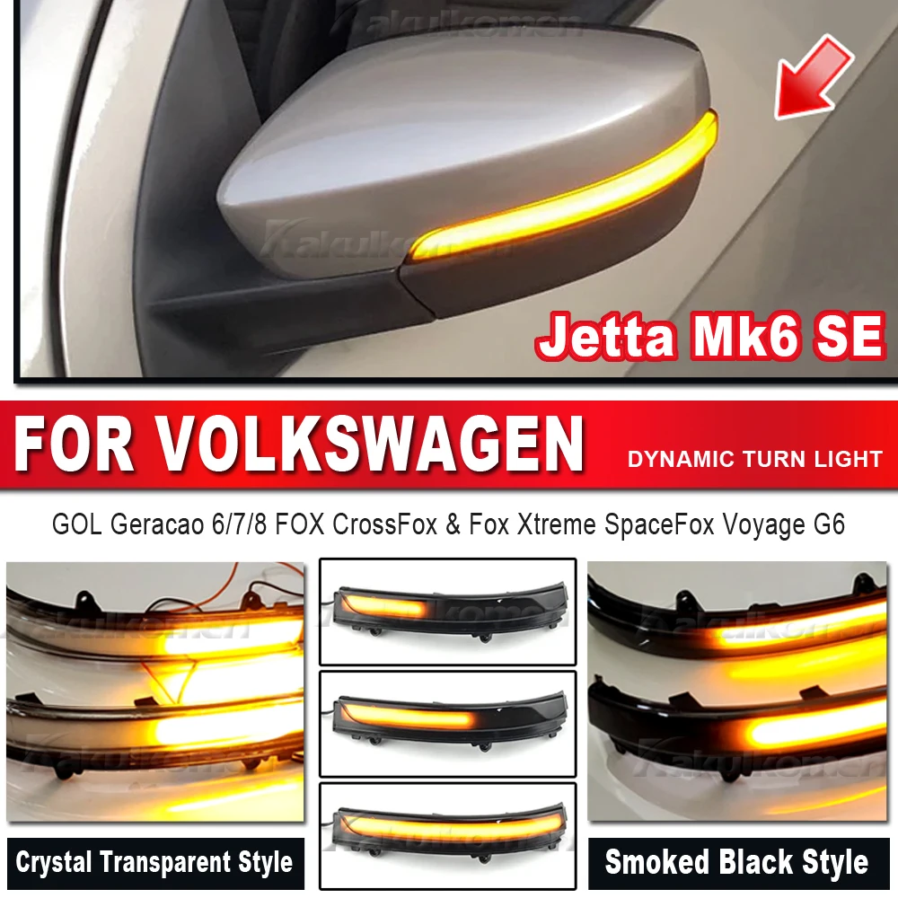 For VW Volkswagen Jetta Mk6 SE 2011 2012 2012 2013 2014 2015 2016 2017 2018 Dynamic Side Mirror LED Sequential Indicator Light