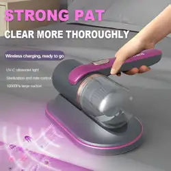 Bed Vacuum Cleaner Cordless UV Handheld Mattress Vacuum Cleaner Effectively Cleans Bedding Sofas Carpets and Fabric Surfaces