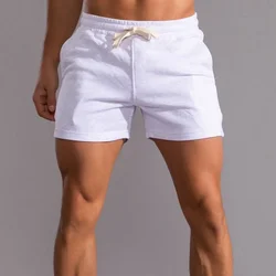 White Track Shorts Men Jogger Shorts Fleece Lightweight Breath Soft Sports Wear Gym Shorts Training Joggers Summer Bottom Men