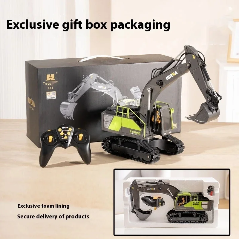 Huina Nowy Produkt 1661 Zdalnie Sterowany Pojazd Inżynieryjny 1:18 Proporcjonalna Symulacja Elektryczny Koparka Model Półstopowy