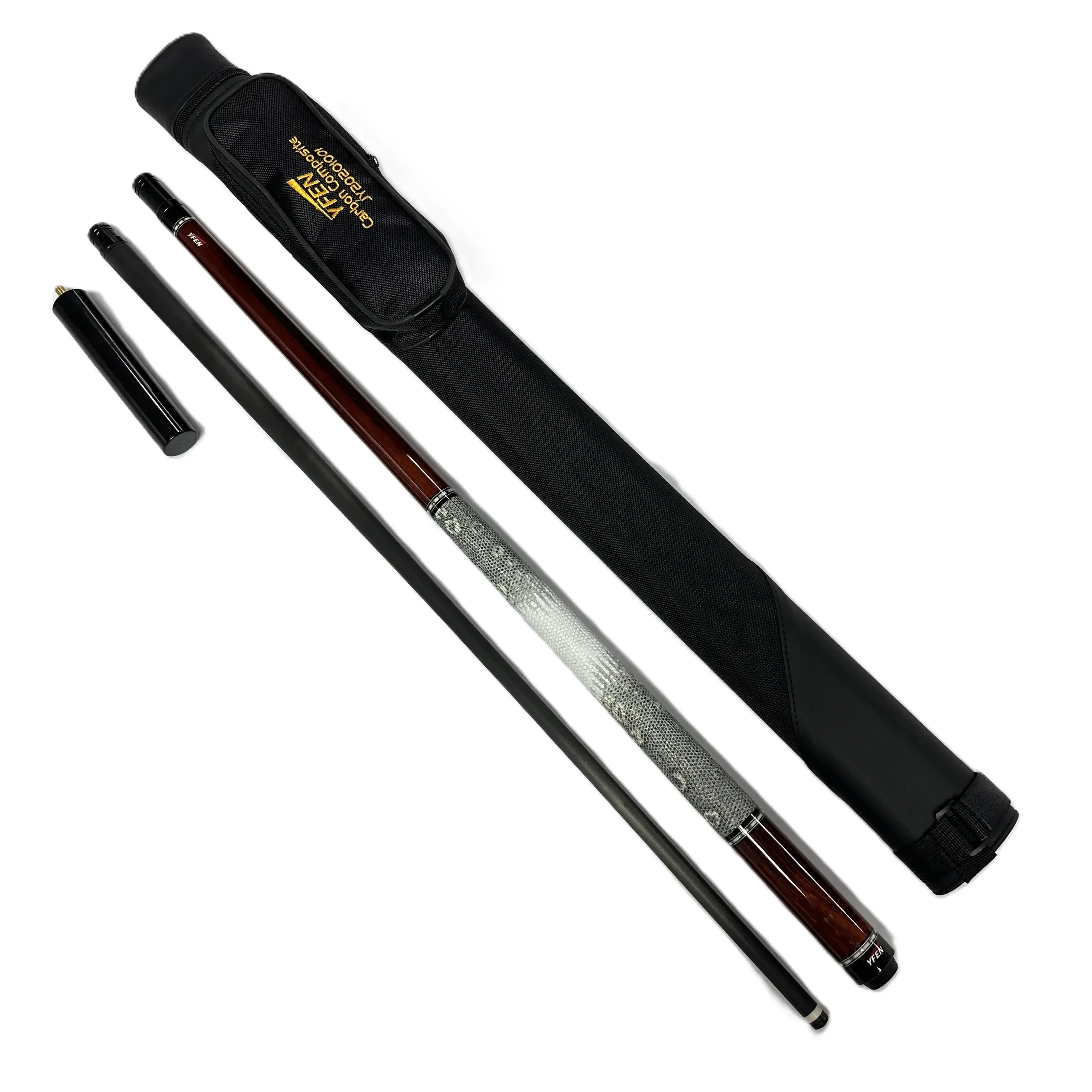 Unilock Billiard Carbon Fiber Pool Cue  Kit With Leather Grip And Extension+bag+glove+cleaning Towel