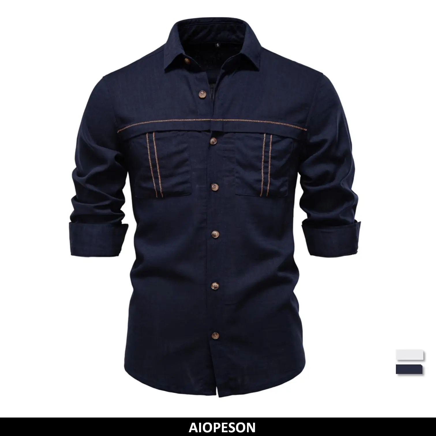 AIOPESON Spring Men's Long-Sleeve Pure Color Linen Shirt For Casual Comfort And Style Breathable Male Shirts