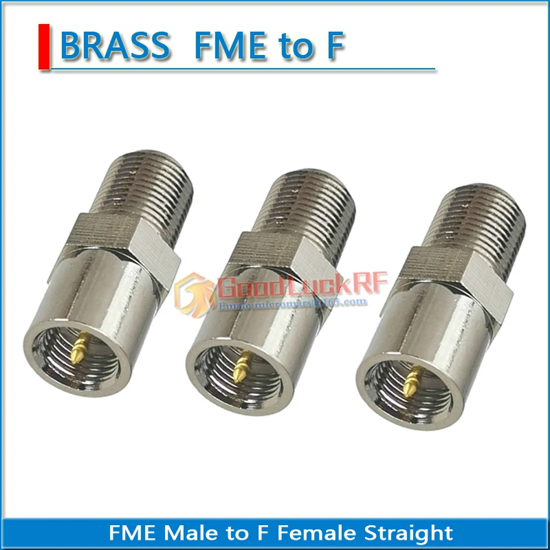 1X Pcs F Female to FME Male Plug Nickel Plated Brass Straight Coaxial M/F DVB-T TV PAL Antenna RF Connector Adapters