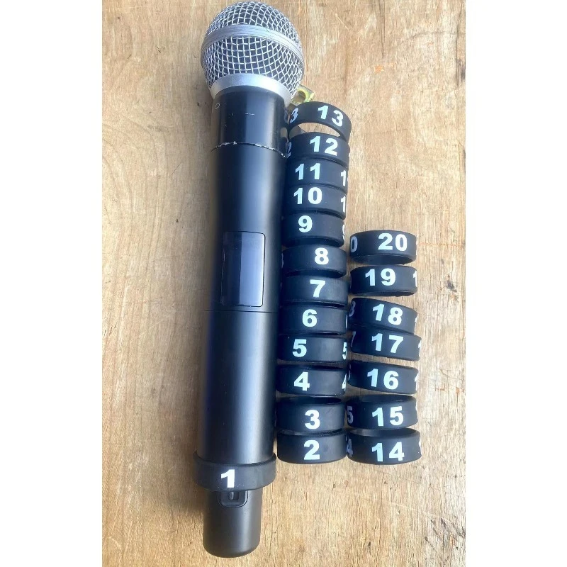 Wireless microphone handheld digital circle, microphone logo circle, digital circle