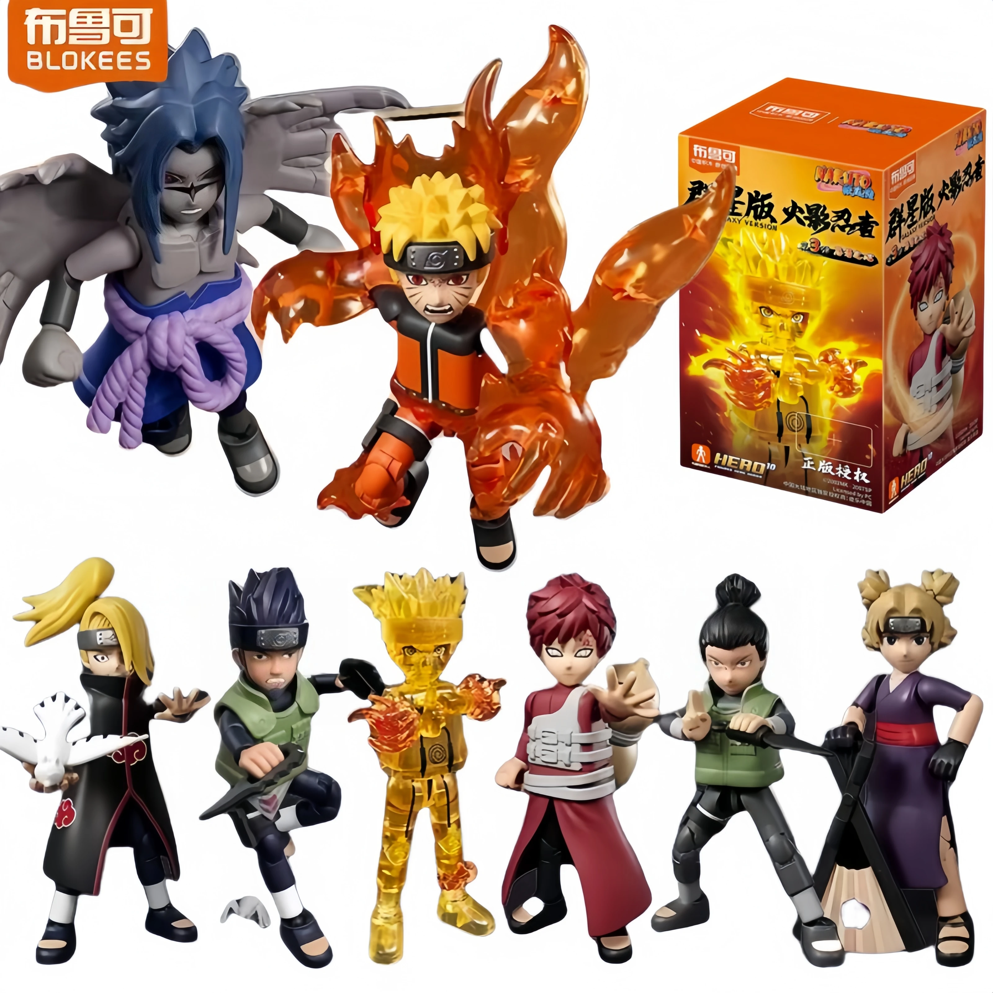 

Blokees NARUTO Blind Box Toys Uzumaki Naruto Sasuke Gaara Shikamaru Temari Yamanaka Ino Action Figure Assemble Model kid Gift
