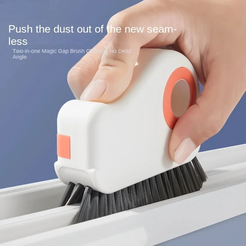 Window Track Cleaning Brush 2-Piece Set Glass Corner Cleaner Door and Window Gaps Plastic Cleaner Living Room, Bedroom, Kitchen