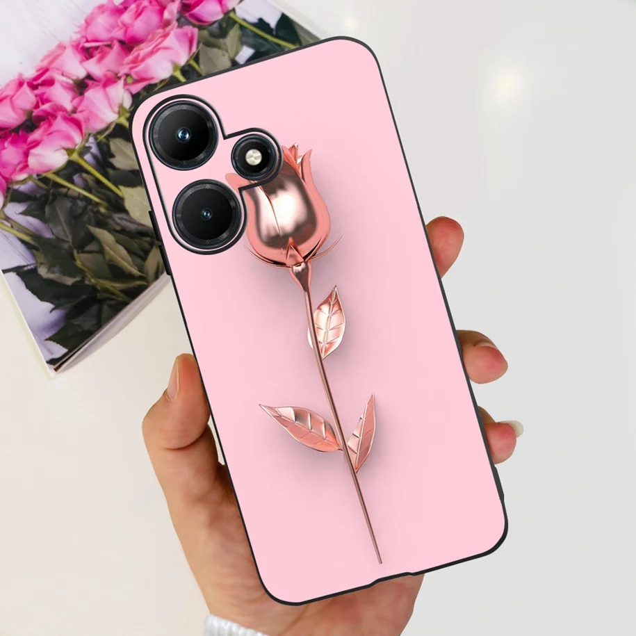 For Infinix Hot 30i 2023 Case X669C Fashion Marble Flower Soft Slim Phone Cover For Infinix Hot 30 Play X6835B Hot30 30 i Bumper