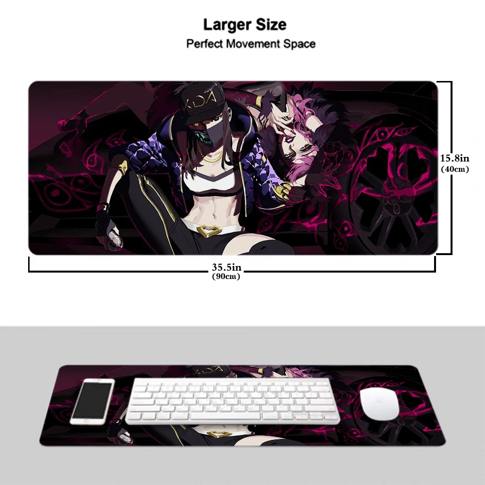 Gaming Mouse Pad Gaming LOL KDA KaiSa Akali Desktop Anime Mouse Mat Large Mousepad Keyboard Alfonbrilla Raton Ordenador