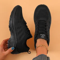 Women Breathable Casual Sneakers Platform Lace-up Outdoor Running Shoes for Women Mesh Lightweight Sports Walking Female Shoes
