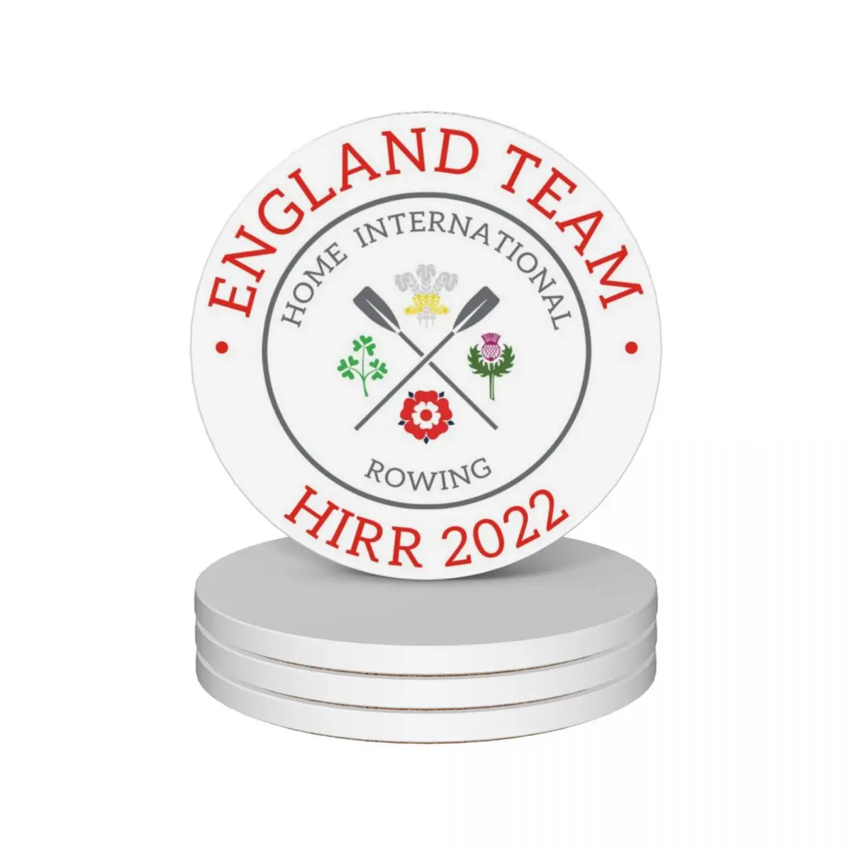 

HIRR 2022 England Team Ceramic Coasters (Set of 4) for coffee mugs personalize for ceramics Coasters