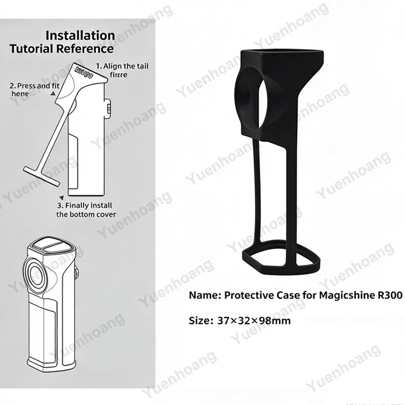 For Magicshine SEEMEE R300 Radar Taillight Lightweight Protective Shell & Garmin Mount Adapter with Safety Lanyard Easy Install