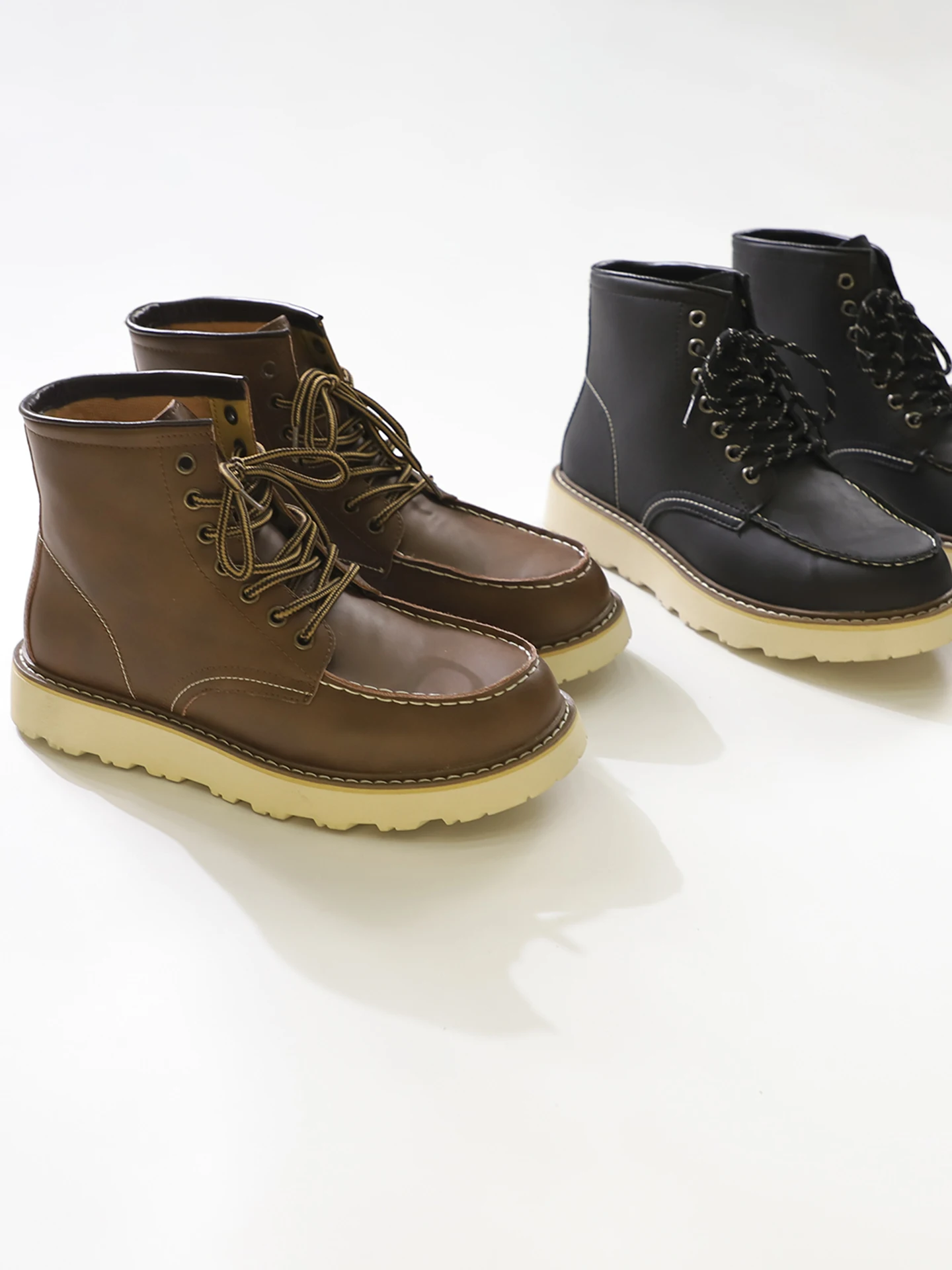 

G Special Processed High-Top Men's Outdoor Casual Workwear Boots Ultra-Leather Autumn Winter Warm round Toe Booties