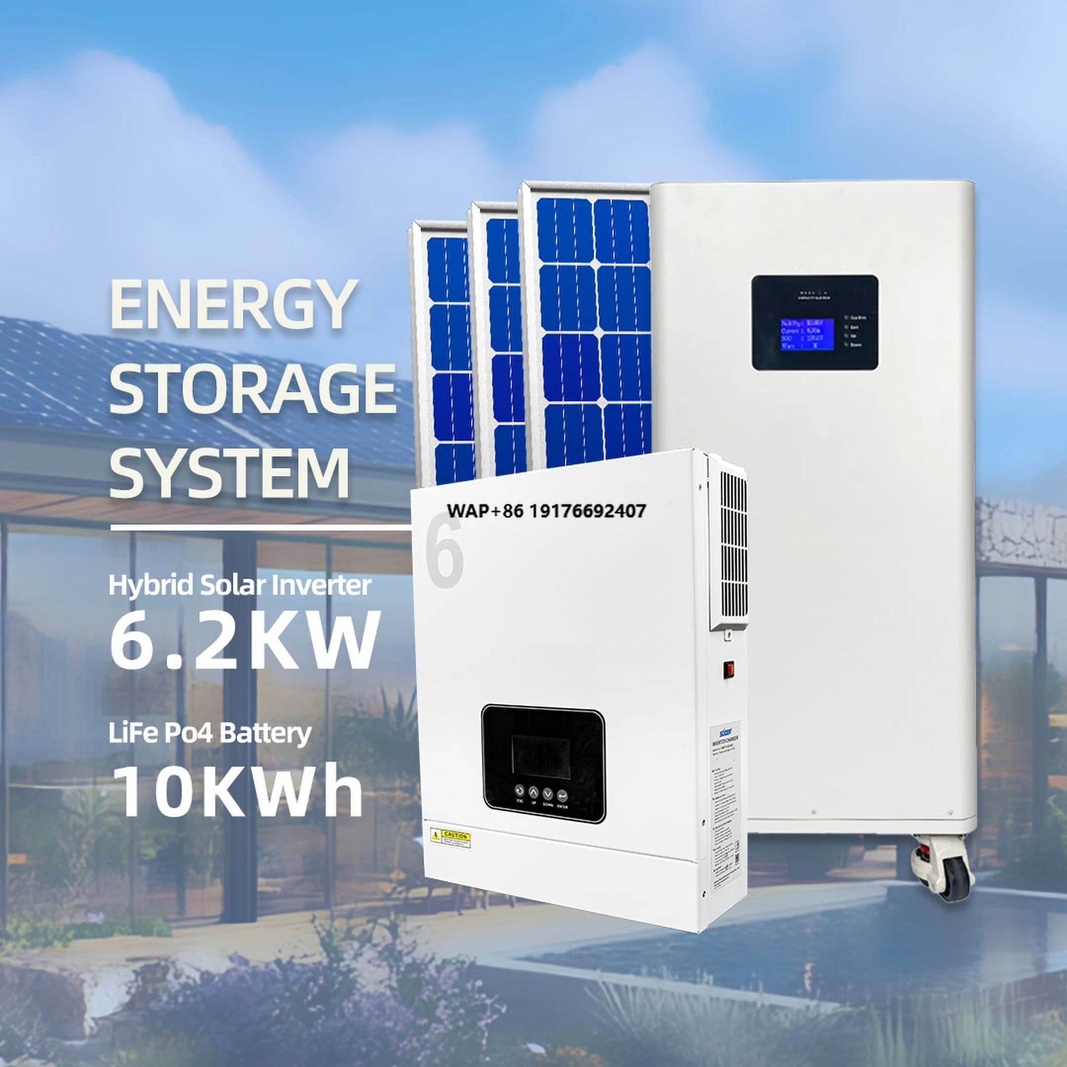 

For SUOER 10KWH Hybrid Solar Energy System with 6.2KW Monocrystalline Silicon Solar Panels and MPPT Lithium Ion Battery