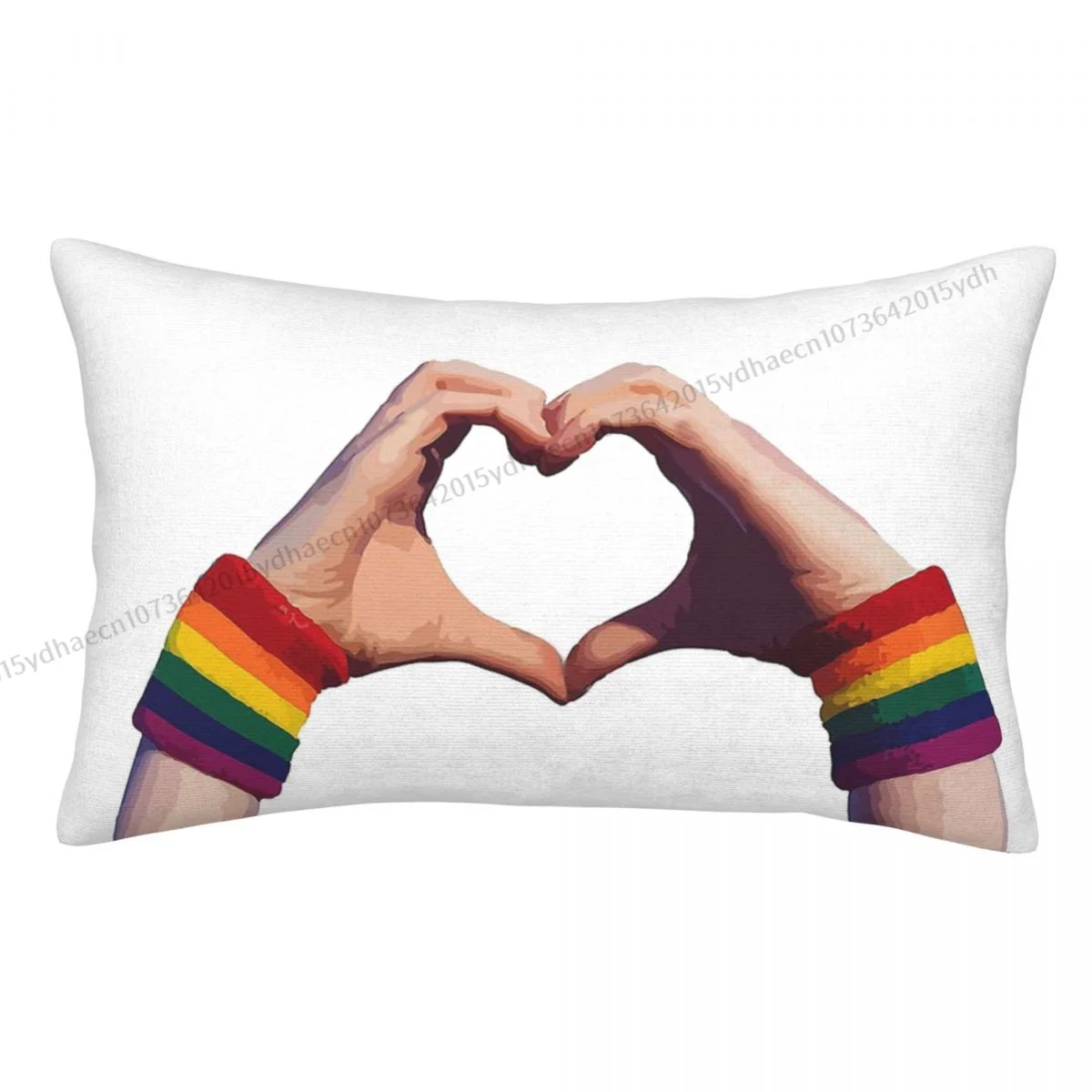 

Heart Printed Pillow Case Pride Allyship LGBT Love Rainbow Backpack Cushions Covers Breathable Home Decor Pillowcase