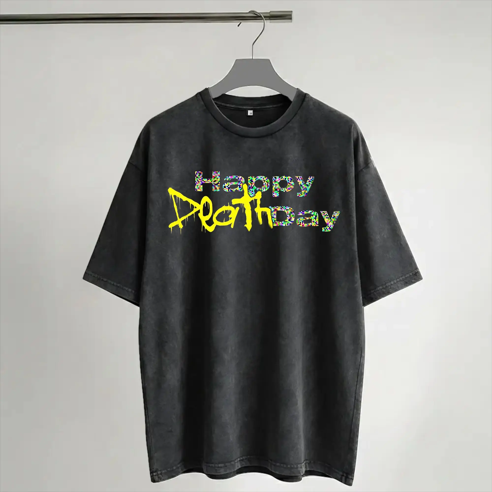 Xdinary Heroes Happy Death Day  Outfit Washed T Shirt Men Women Streetwear Hip Hop T-Shirt Summer  Tee Shirt Short Sleeve