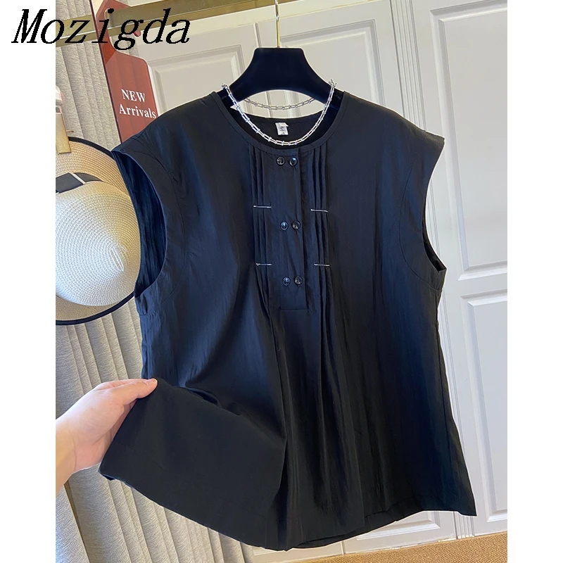

Summer Oversized Sleeveless Blouse Women Fashionable Korean Loose Ladies Vest Tops For Curvy Camisetas Verano Mujer