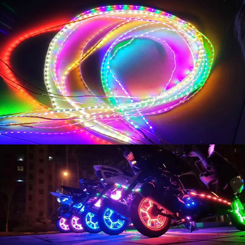 

3Pcs 45CMCar Led Strip Bulb Atmosphere Decorative lamp inerior Daytime Running Light DRL Car Motorcycle Waterproof Multi Color