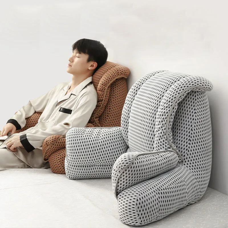 Подушка для чтения для кровати с высокими подлокотниками Подушка для поддержки спины для сидения в постели с измельченной пеной с эффектом памяти для больших чтения