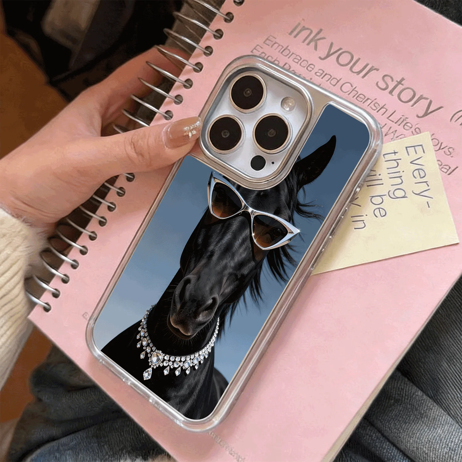 

Korean Matte Phone Cover for iPhone 17 Air 16 15 Pro Max 14 Plus 13 Pro 12 11 Luxury Horse Camera Protection Bumper Male Female