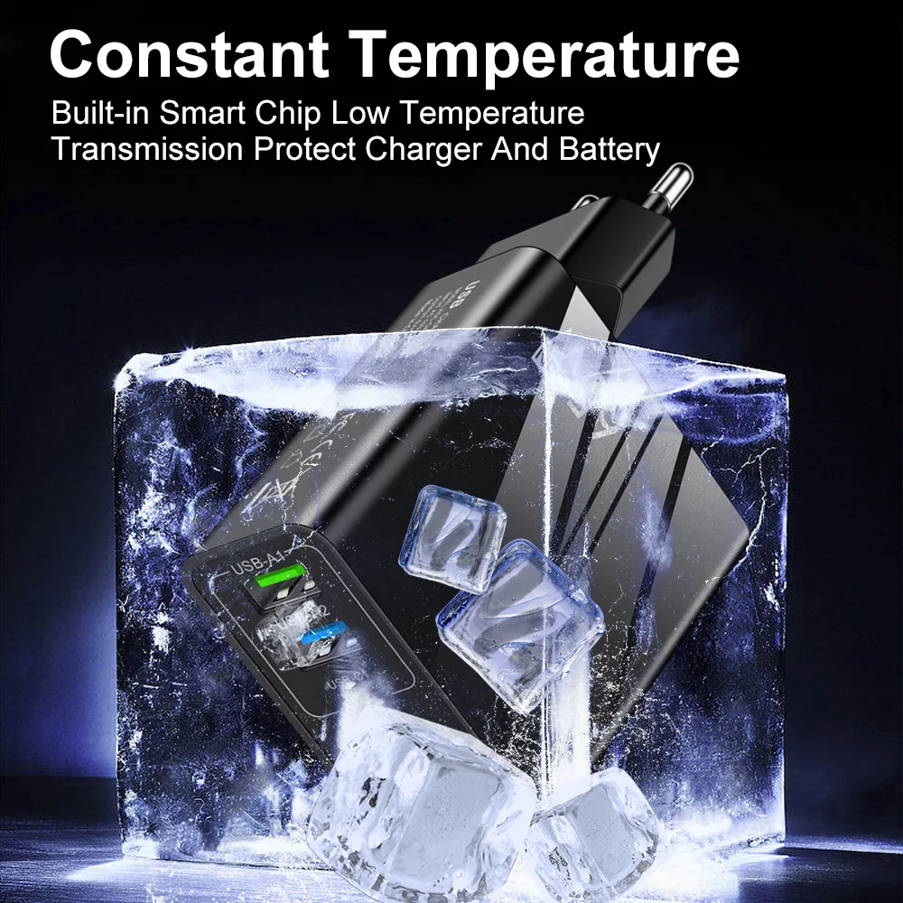 65W GaN Charger USB C Fast High Speed Charging Quick Phone Wall Adapter For iPhone 15 pro max Samsung S23 Huawei 60 Xiaomi 13 14
