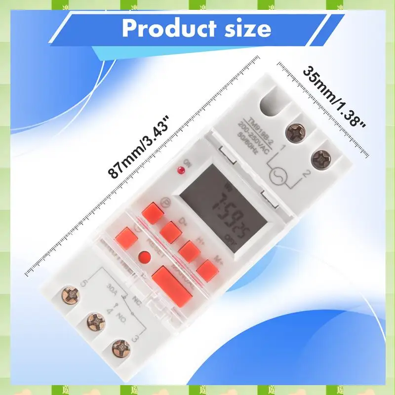 2025 SINOTIMER TM919B 30A Programmable Digital Timer Switch DIN Automatic Cycle Timing Controller For Lights, Fans,SINOTIMER TM9