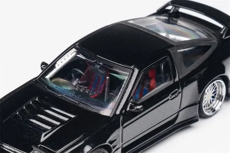 Micro Turbo MT 1:64 180SX TPYE-X metallic zwarte gegoten modelauto